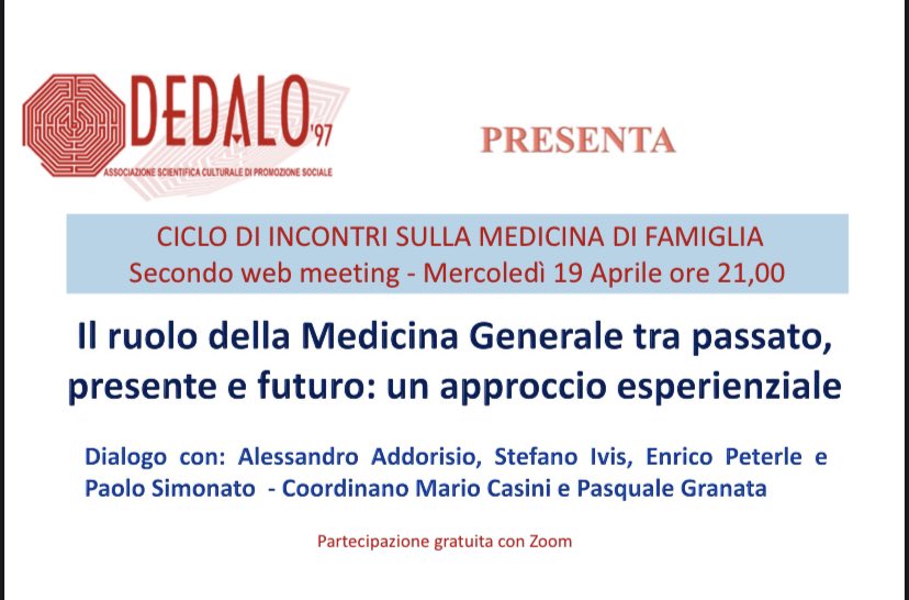 Partecipazione gratuita con Zoom

per accedere al web meeting cliccare sul seguente link:
 
us06web.zoom.us/j/85318772825?…

ID riunione: 853 1877 2825
Passcode: 827047