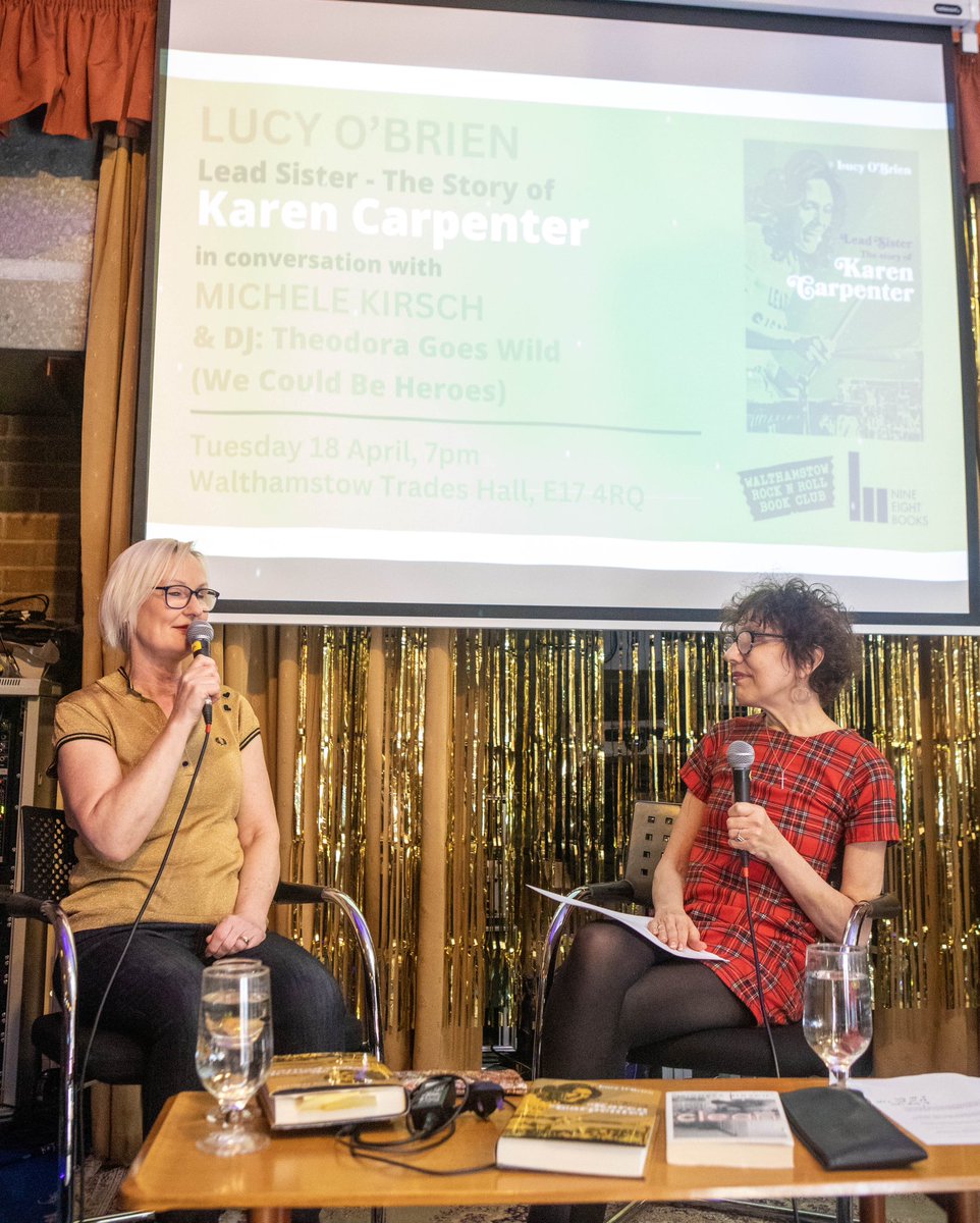 e17RnR_books's tweet photo. Wonderful evening at @stowtradeshall celebrating Karen Carpenter in the company of @lucyobrientweet @mamaktrue &amp; @TheoGoesWild - a few signed copies of Lead Sister - The Story Of Karen Carpenter @nineeightbooks available at @WaterstonesE17 https://t.co/Mf5RSX2Ghx