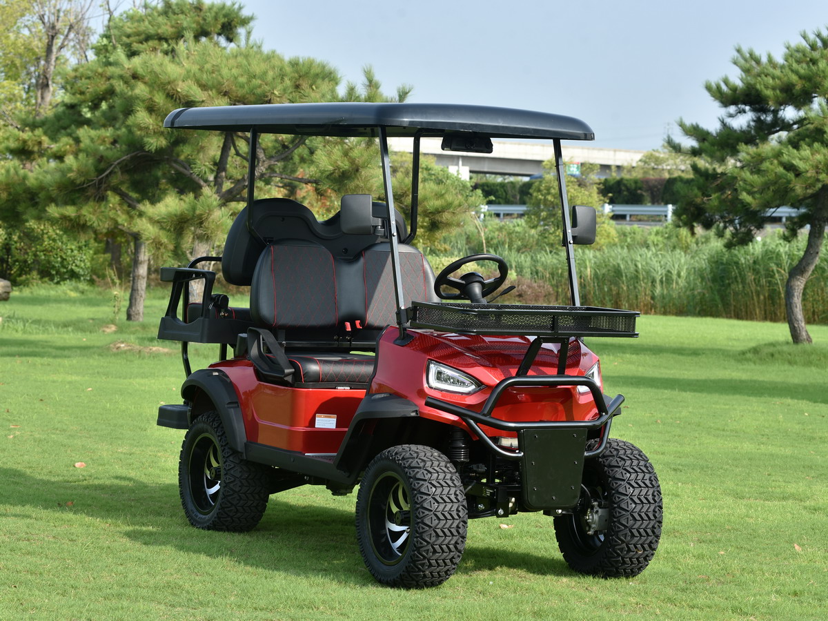 Lannmarker's tweet photo. 2023 Electric Golf Cart Movel 2+2 Lifted.
Main Features as Below:
1. Rear folding seat kits
2. Folding windshield
3. LED lamp, signal &amp; Tail light 
4. Aluminium wheel with turf tire
7. Forward &amp; Reverse camera, MP3, Car-player
10. Bluetooth speaker
11. 48V 150AH Gel batteries https://t.co/rXaDgOFQw4