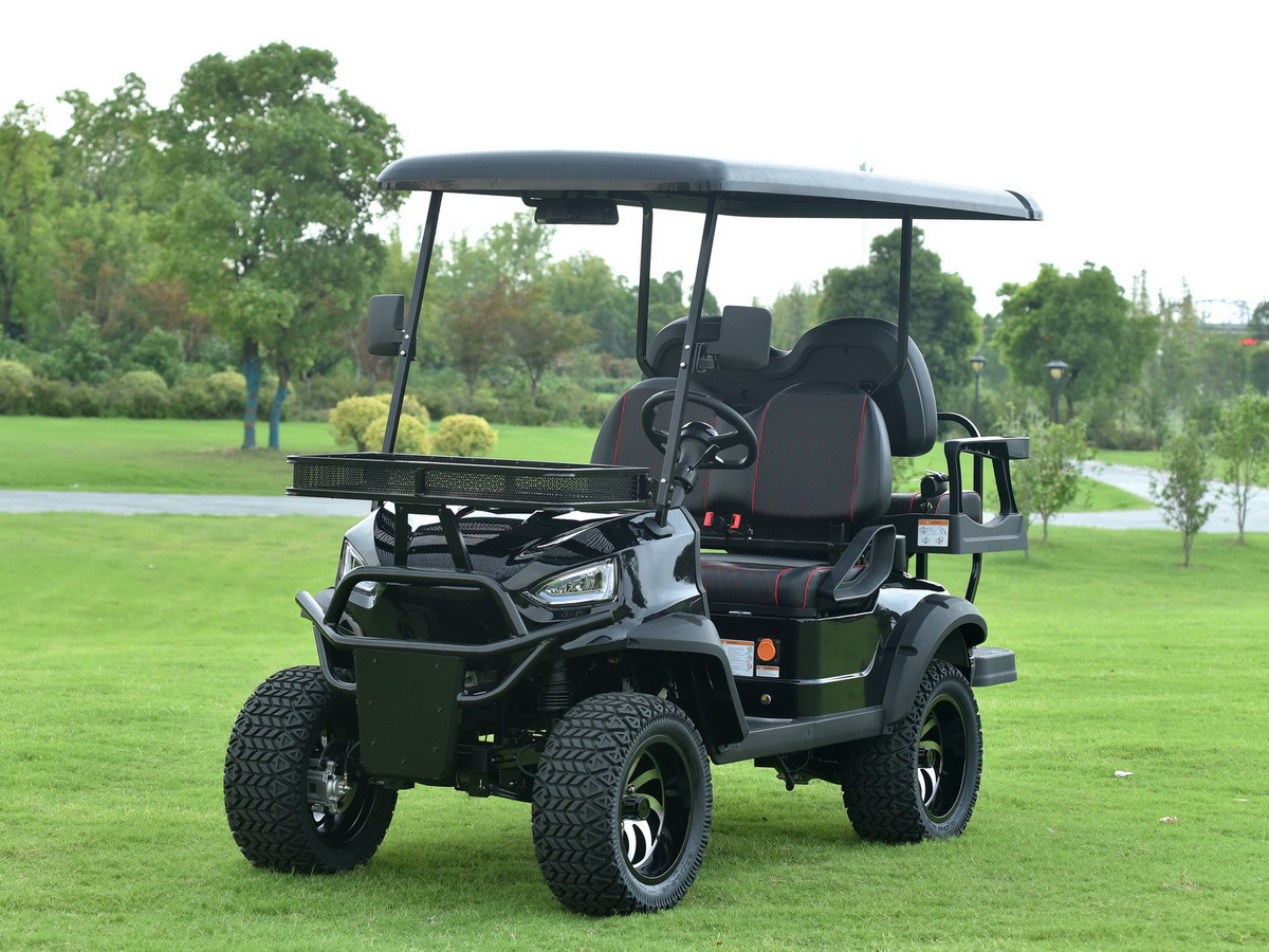 Lannmarker's tweet photo. 2023 Electric Golf Cart Movel 2+2 Lifted.
Main Features as Below:
1. Rear folding seat kits
2. Folding windshield
3. LED lamp, signal &amp; Tail light 
4. Aluminium wheel with turf tire
7. Forward &amp; Reverse camera, MP3, Car-player
10. Bluetooth speaker
11. 48V 150AH Gel batteries https://t.co/rXaDgOFQw4