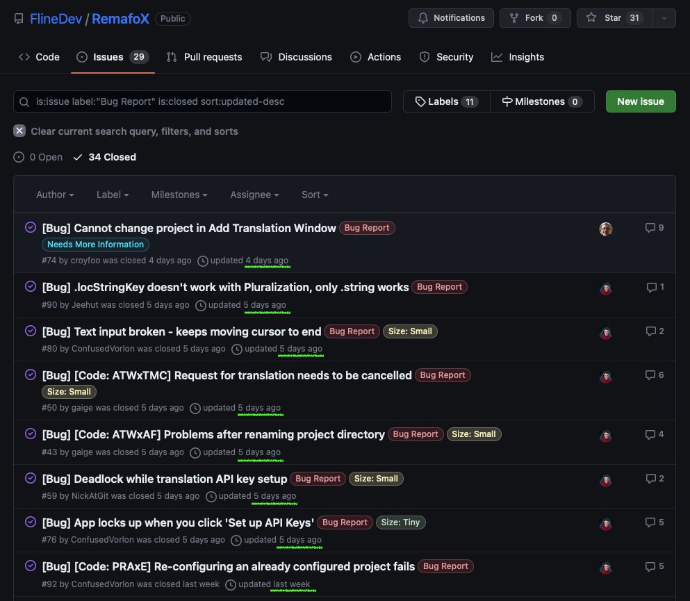 RemafoX_App's tweet image. The latest release of #RemafoX has fixed all 8 #BugReports.
So, another round of #EdgeCases were covered!

Let’s see how long #InboxZero will last. 😅
You think your project can break it?

Give it a try &amp;amp; report any issues you encounter in the &apos;Help&apos; menu:
apps.apple.com/app/apple-stor…