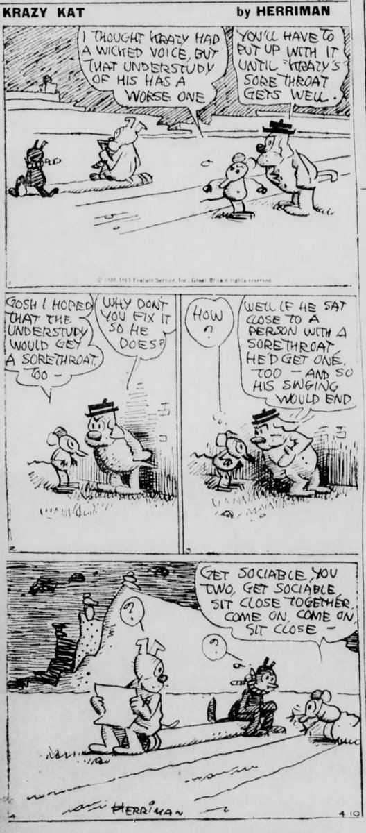 john75452961's tweet photo. Krazy Kat By George Herriman 4-10-30 https://t.co/YP8hX1h1PW