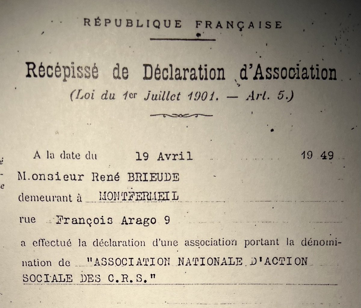 ANASINTERIEUR's tweet photo. « Ils ne savaient pas que c'était impossible, alors ils l'ont fait »
C'est le 19 avril 1949 que René BRIEUDE déclarait la naissance de l'Association Nationale d'Action Sociale.
Joyeux anniversaire à notre association !
#Solidarité #Fraternité
@Interieur_Gouv
@PoliceNationale https://t.co/Nva5ANNC9X