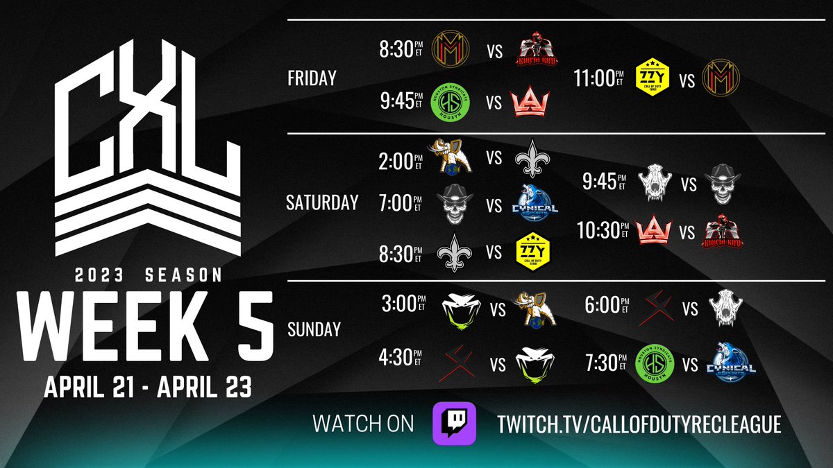 TheOrderGG's tweet photo. Week 5 looking hot! Make sure to tune in over at @CXLeague !! https://t.co/d1wsZAhg1x