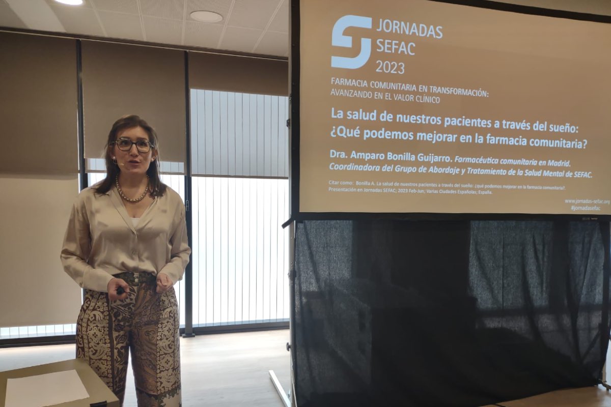 jjorgepoveda's tweet photo. Jornada científico-profesional de @SEFAC_aldia en Madrid Amparo Bonilla, farmacéutica comunitaria en Madrid y coordinadora del Grupo de Trabajo de Abordaje y tratamiento de la salud mental, impartió taller La salud de nuestros pacientes a través del sueño https://t.co/KCx3ZjilVz https://t.co/FHbQzTnyxI