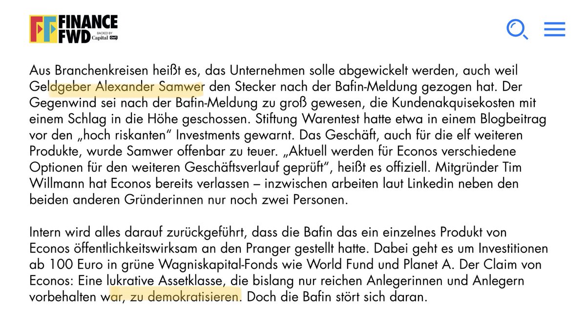 CWRoehl's tweet photo. Schon schräg, dass ausgerechnet ein Mitglied der bislang nicht durch Wertschätzung für Privatanleger auffällig gewordenen #Samwer-Sippe den Zugang zu bislang nur „den Reichen“ vorbehaltenen #Investments „demokratisieren“ wollte…
➡️ https://t.co/jqFxmfey61 https://t.co/MhBpy4GtPK