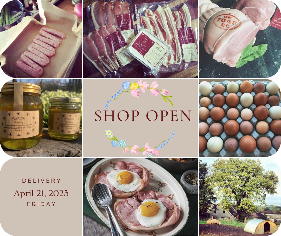🐷🌿Online shop is open for orders! 🐷🌿

🐷🌿 WELSHPORK.CO.UK 🐷🌿

Online shop is open today 19th &amp; 20th for delivery : Friday 21st.

🚚Delivering to: 🚚
🏴󠁧󠁢󠁷󠁬󠁳󠁿SA1, SA2, SA4, SA5, SA6, SA7, SA8. SA14 &amp; SA15.🏴󠁧󠁢󠁷󠁬󠁳󠁿
Minimum order value £15.
Diolch Pawb!
#welshpork #welshporc