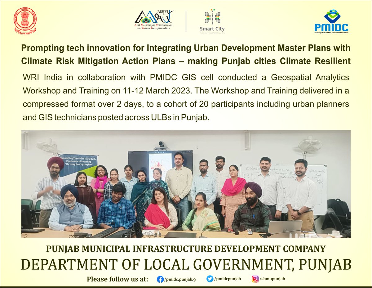 Prompting tech innovation for Integrating Urban Development Master Plans with Climate Risk Mitigation Action Plans – making Punjab cities Climate Resilient.
