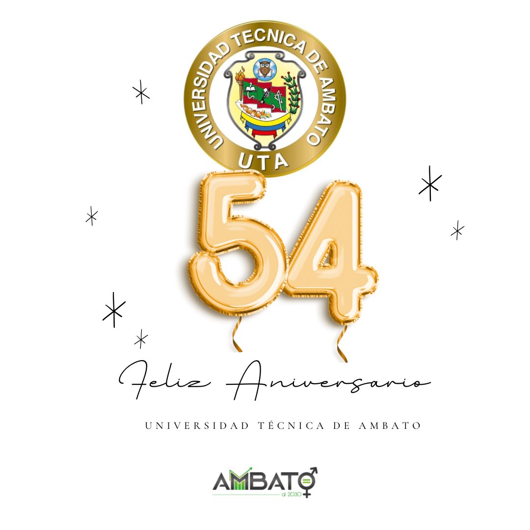Ambatoal2030's tweet photo. Felicidades a todas y todos quienes forman parte de la @UTecnicaAmbato en su aniversario 5️⃣4️⃣ 🎉

🎓Alma Mater formadora de profesionales para el desarrollo de nuestra sociedad, el compromiso con la comunidad desde la academia es indispensable para el desarrollo sostenible 

#UTA https://t.co/s8gvEKprHI