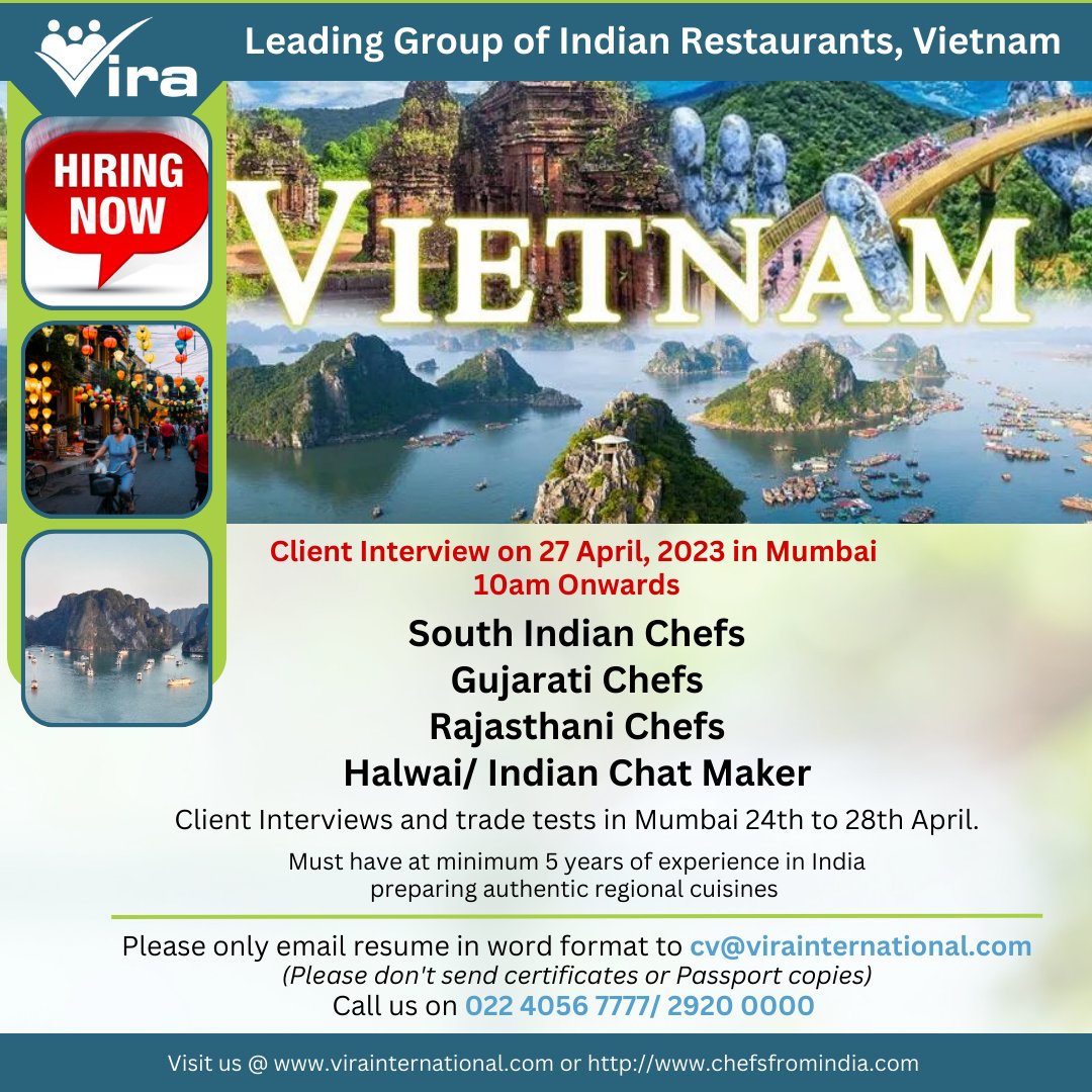 Vira_India's tweet photo. #hospitality #hiring #indianfoodbloggers #hire #Jobs #Recruitment #Jobsearch #Jobopportunity #Jobhunters #Openings #HospitalityJobs #hotel #luxury #resort #restaurant #hotels #chef #food #joboffers #SouthIndianFood #GujratiFood #Sweetmaker #RajastaniFood #Chef #cheflife https://t.co/e1WsD9eYOZ