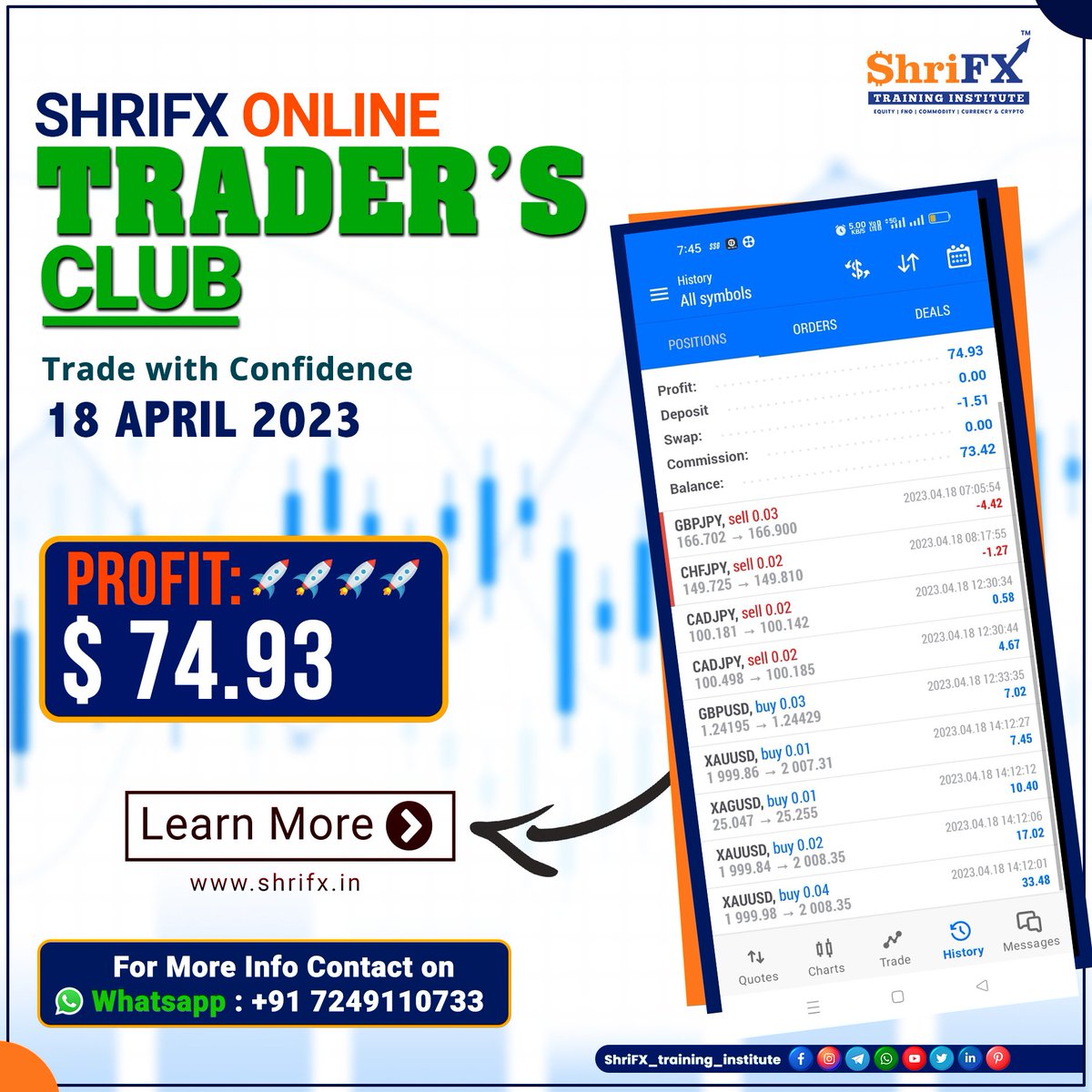 ShrifxI's tweet photo. Don't miss the incredible trading success of our student in the Trading Club! They were able to make an impressive profit in a short amount of time. Congratulations! 🎉📈 #TradingSuccess #ProfitableTrading #StudentAchievement https://t.co/2asm351pY4