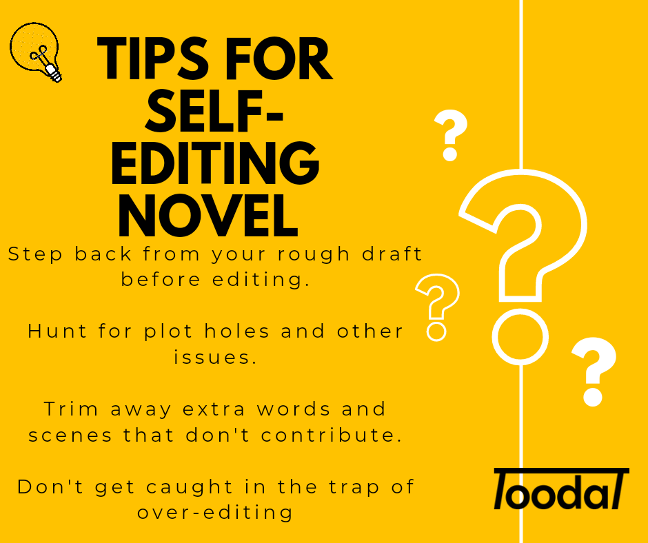 ToodatOfficial's tweet image. Now that you finished your novel, the next step is to edit your work, which can be daunting and exhausting. We've got you covered. With the right approach, you can transform your draft into a polished masterpiece to captivate your readers. #writersoftwitter #editing #WriteStuff