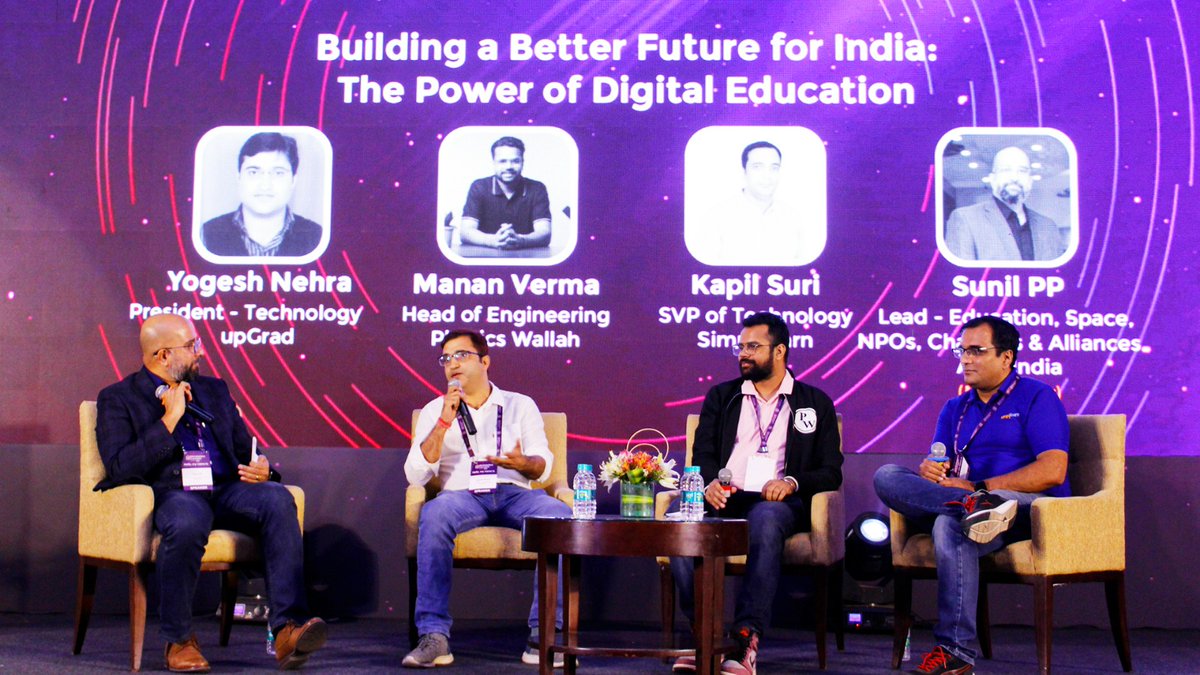 mpconclave's tweet photo. Sunil PP, AWS in conversation with Yogesh Nehra, upGrad, Manan Verma, Physics Wallah and Kapil Suri, Simplilearn on Building a Better Future for India: The Power of Digital Education.

#marketplaceconclave2023 #awsmarketplace #mpconclave https://t.co/qZi72ab4Km