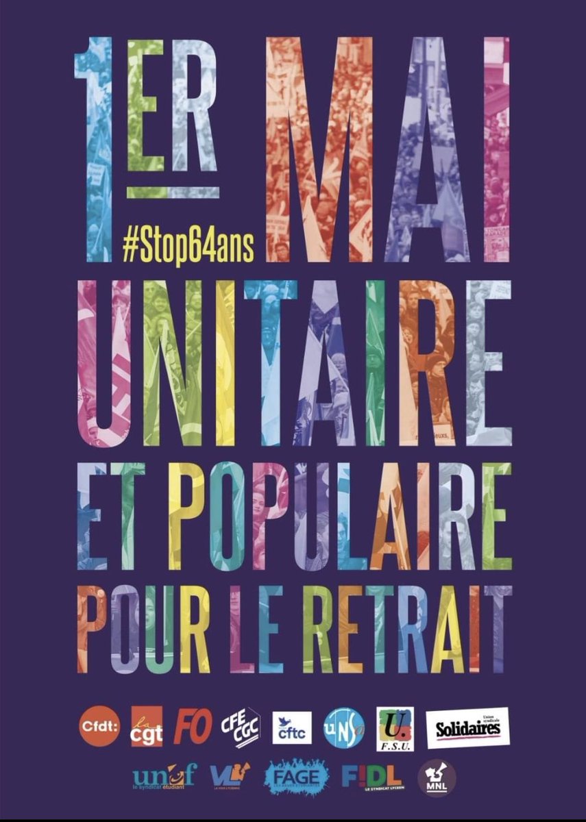LaurentEscure's tweet photo. Ce n’est pas fini !
Durant ces trois derniers, sans doute 6 ou 7 millions de personnes différentes ont défilé parfois à une ou deux manifs… Objectif: défiler toutes et tous le même jour : 1er mai populaire, massif et pour gagner !✊🏻 https://t.co/UNwqXPQLBM
