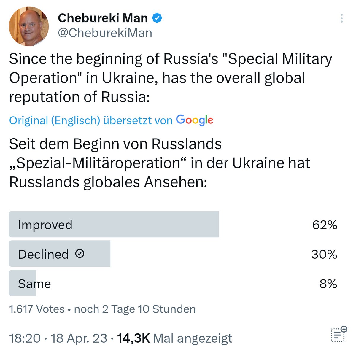 besserossi's tweet photo. #DummfragenAmMorgen des 19.04.2023:

1) #Normann-#Bullshit: https://t.co/WcOETxTISA

2) #GunControlNow: https://t.co/5WZ95udG1B

3) #RussiaIsATerroristState: https://t.co/u1zrpbKcON

4) ❤️🧡💛💚💙💜: https://t.co/SHvhUFeZxb

5) 😡🤮🤬: https://t.co/PsbyaXFevQ

Gerne 🔄. Danke. https://t.co/4jSFQQo3OB