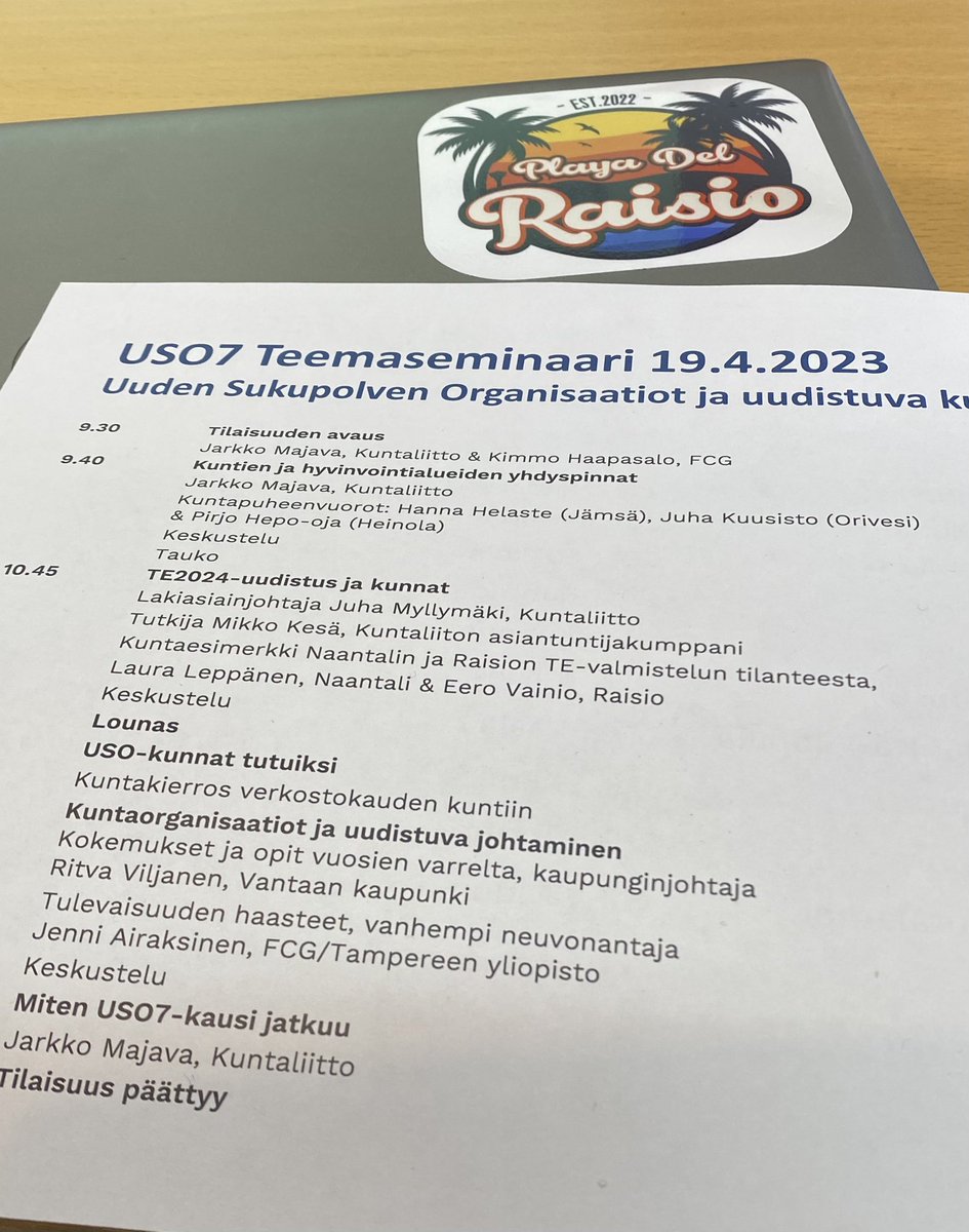 KimmoHaapasalo's tweet photo. Kolmenkymmenen kunnan kanssa @KL_uso käyntiin Teemaseminaarin voimalla. @FCG_Group ja @Kuntaliitto vauhdittajina. https://t.co/y7ESoYpdCN