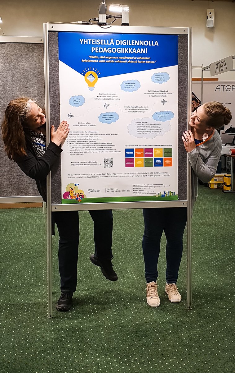 anatanmaa's tweet photo. #VantaanVaka on jälleen isosti esillä #itk2023 - posterinäyttelyssä, Foorumi-ja Areena-esityksessä. Pilottitalomme upeat kasvattajat johdattelevat kanssamme kaikki digilennolle pedagogiikkaan! #digikilta #digipedagogiikka #uudetlukutaidot https://t.co/xwamM1Ye2X