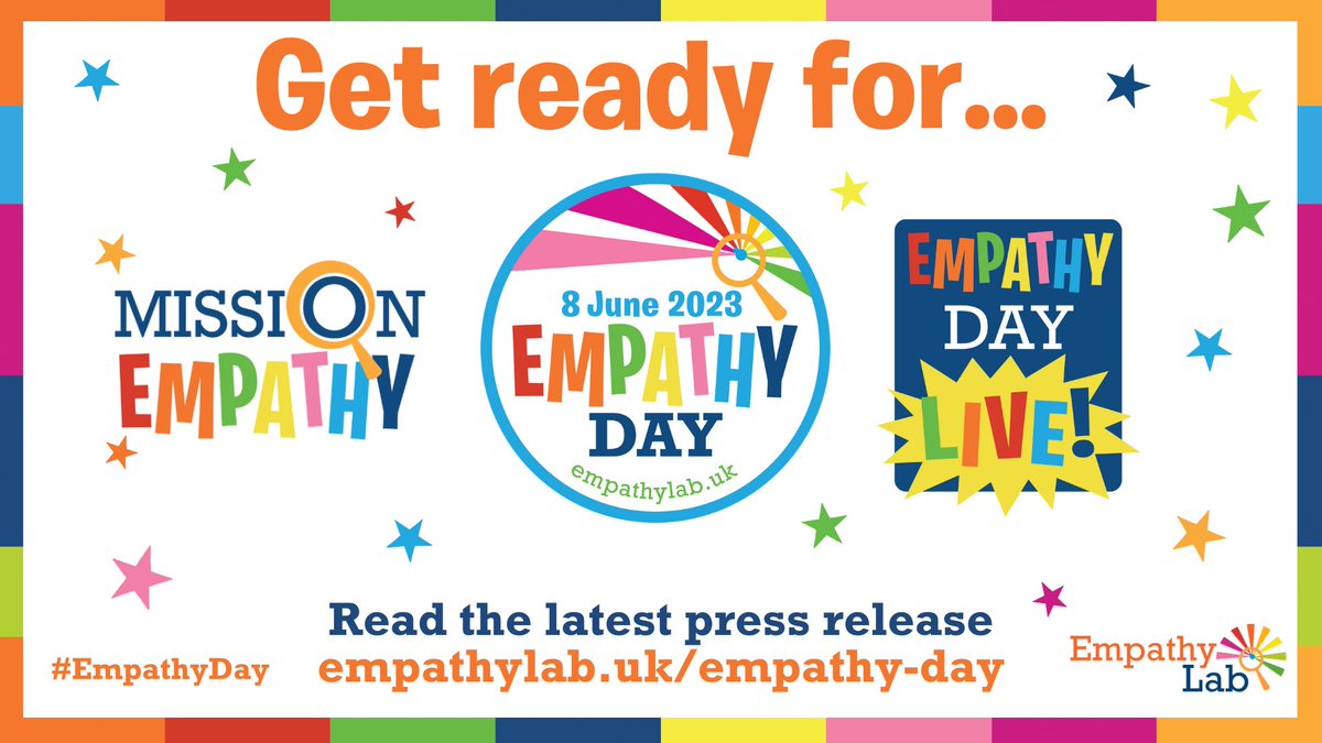 EmpathyLabUK's tweet photo. 🌟GET READY FOR EMPATHY DAY🌟
 
It's time to unveil exciting plans for #EmpathyDay 2023! 🥳
 
At a time of great need, the day will be devoted to empathy’s power to build a less divided world 🌍

Read the full press release &amp; find out more: https://t.co/WjBBkKIrr5 https://t.co/DMt4hay2Np