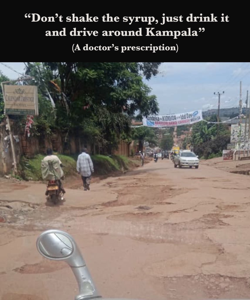 SpireJim's tweet photo. Satirical phase #KampalaPotholeExhibition https://t.co/ZAiu8Eb0OB