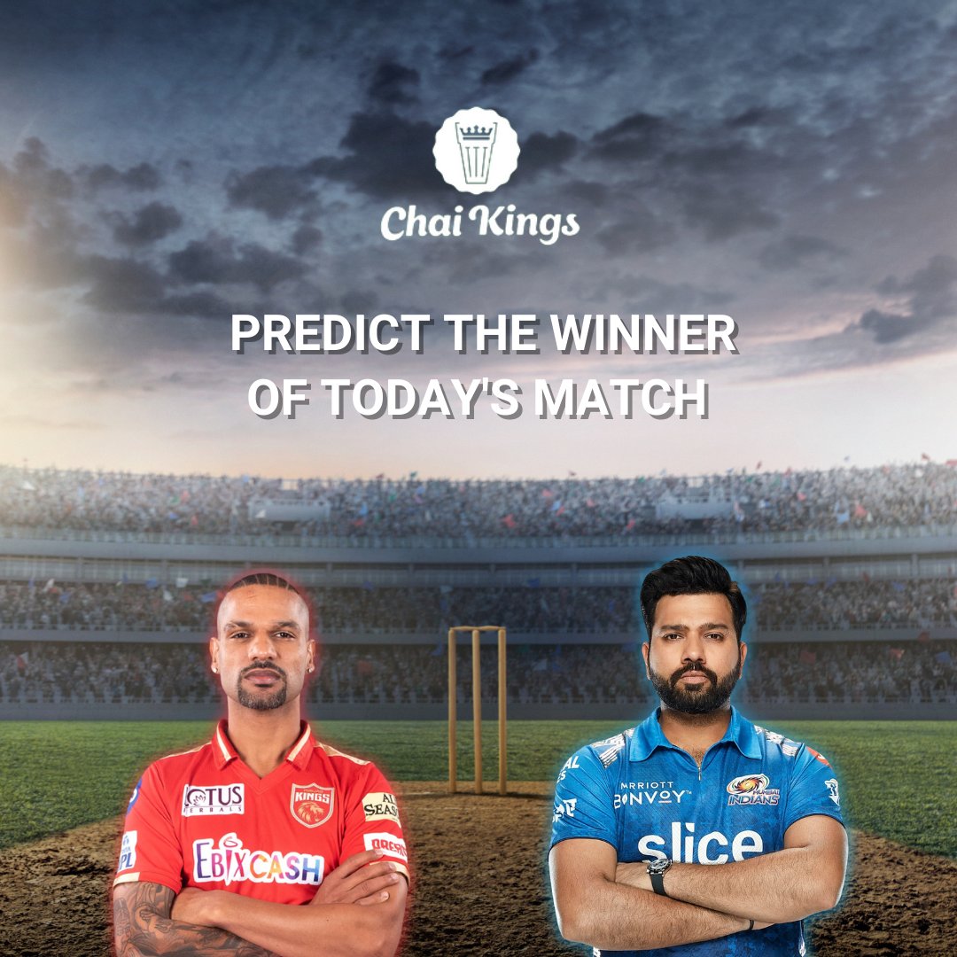 🚨 #ContestAlert 🚨 

Who will win the match - #PBKSvMI? Guess it right and win Gift Vouchers from Chai Kings.

To participate and win:
1. Follow <a href="/ChaifullyYours/">Chai Kings</a>
2. Tag 3 friends
3. Use #ChaiKings
Contest - Only for residents in Chennai, Hyderabad, and Coimbatore
#IPL2023