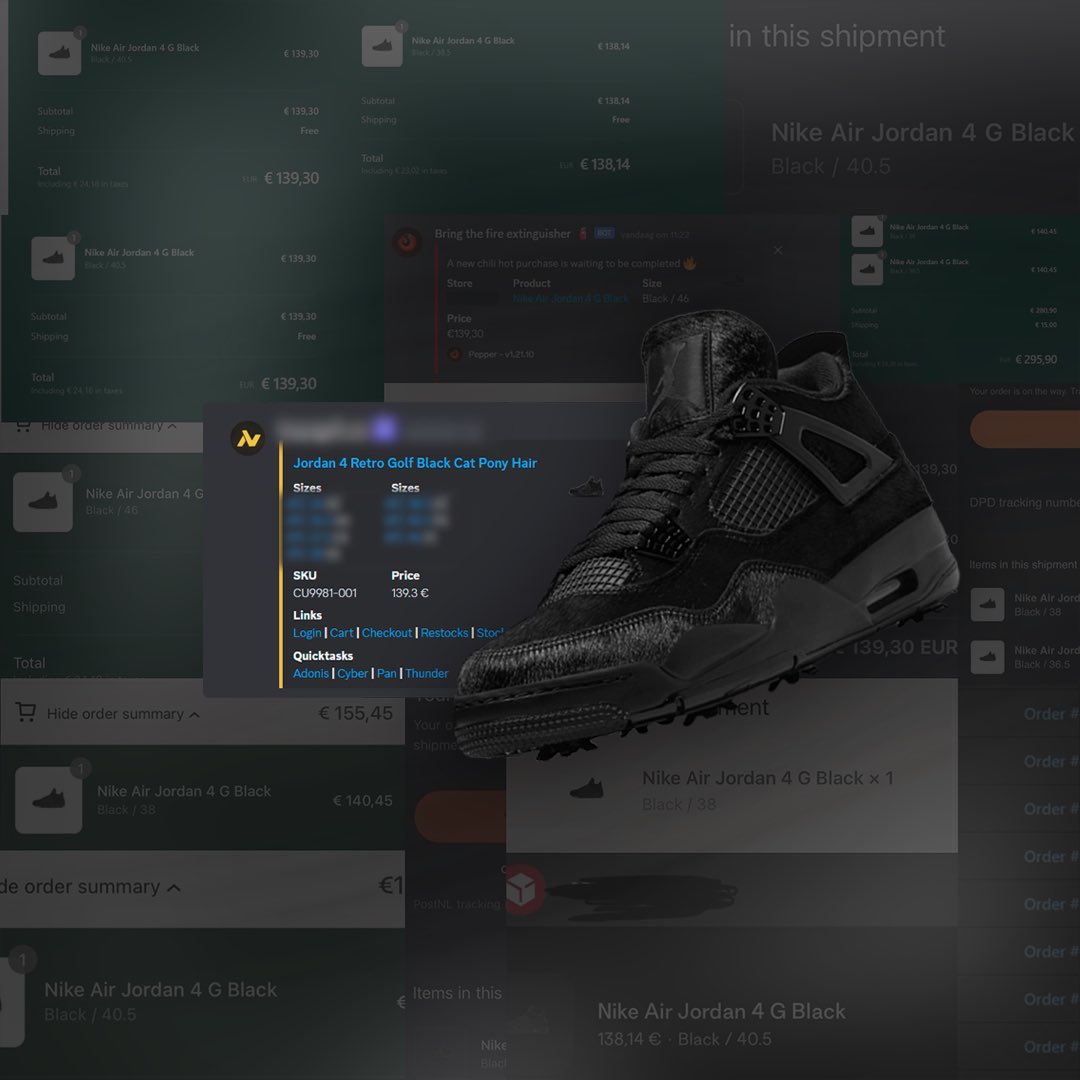 Success Post
Jordan 4 Retro Golf "Black Cat"

Our members secured discounted pairs with custom monitor waitlist.nootify.eu 💛