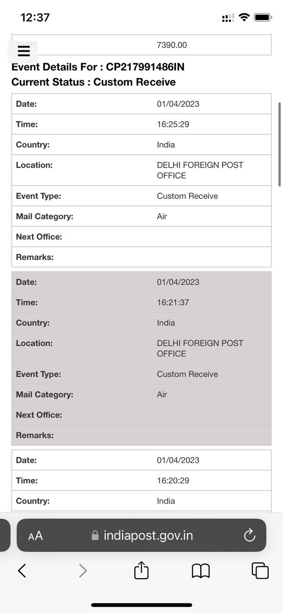 AkankshaBatish's tweet photo. #indiapost package sent on 28th march 2023 from #chandigarh post office to Canada, lying with the customs New delhi since 1st april, no response to calls or emails! What’s happening! Whom to contact? @PMOIndia @PostOfficeIndia @IndiaPostOffice https://t.co/GtP1yNoHuI