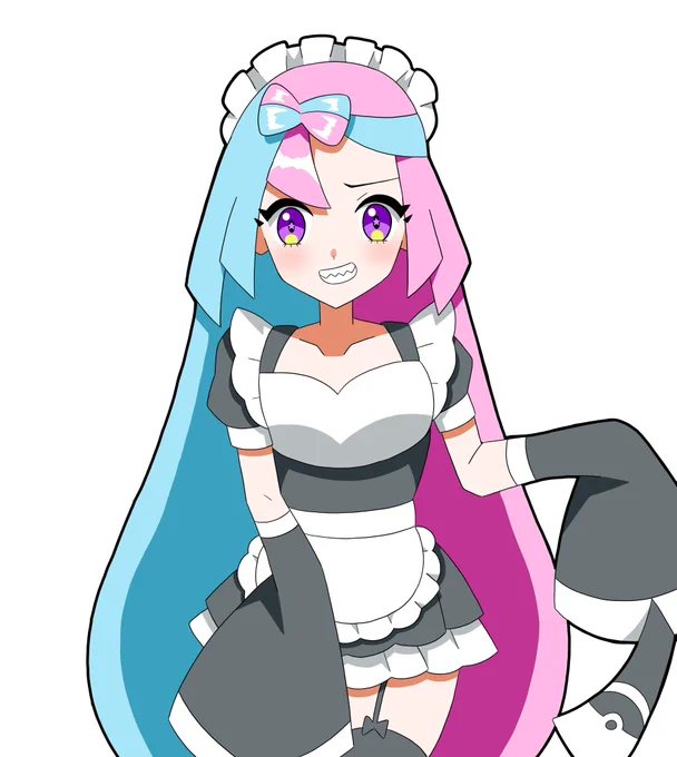 #ポケモンSVメイド服を着たナンジャモを落描きしてみました。 