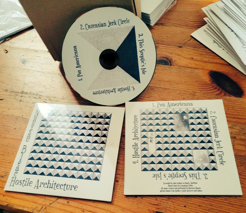 This weekend we're playing two gigs put together by  <a href="/FungalpunkOMD/">Fungalpunk OMD</a> at #TheStationHotelAshton &amp; the <a href="/SpinningTopSK4/">The Spinning Top</a> respectively. Seems like an appropiate time to plug the #CDs of our latest EP, Hostile Architecture. Put together by the lovely folk at <a href="/CdUnity/">CD Unity Disc Manufacturer</a>. Yours for a fiver!
