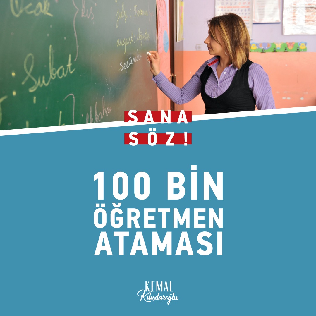 Türkiye’de yaklaşık 500 bin öğretmen adayı atanmayı bekliyor. Mülakatlar kaldırılacak. 100 bin liyakat sahibi genç öğretmen ataması yapılacak. #SanaSöz