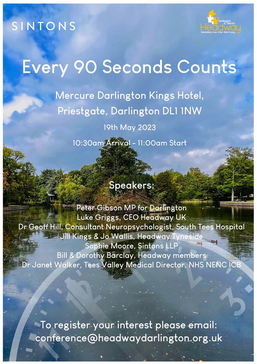 sintonsneuro's tweet photo. Sintons sponsors Headway Darlington conference https://t.co/yL0M2ewlKN @SintonsLaw @HeadwayDton @HeadwayUK @HeadwayTyneside @alastairelliot7 @1Sophie_Moore #Every90SecondsCounts https://t.co/Ksno1LLG7O