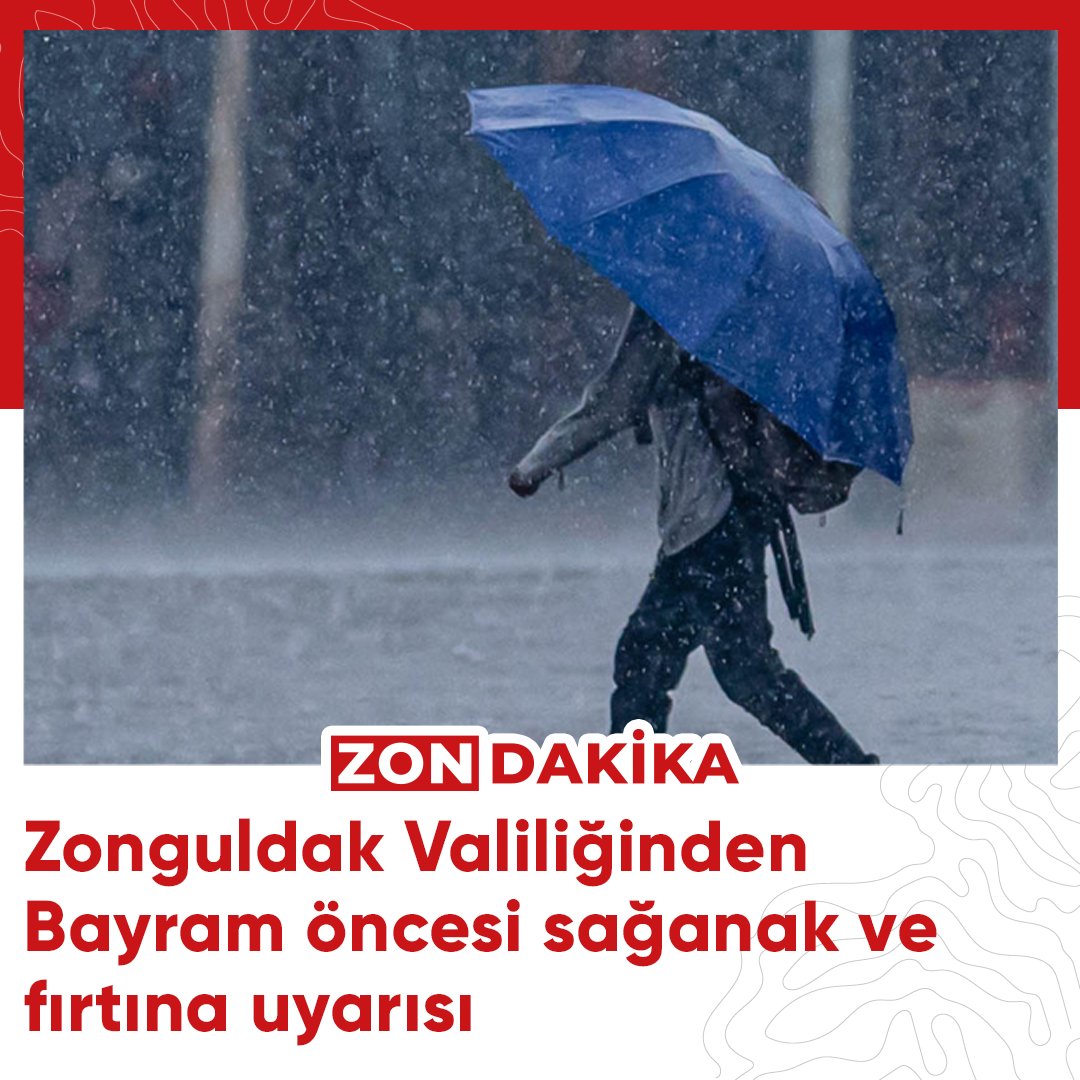Zonguldak Valiliğinden Bayram öncesi sağanak ve fırtına uyarısı. Detaylı bilgi için bağlantıyı ziyaret ediniz:zondakika.com/zonguldak/zong…