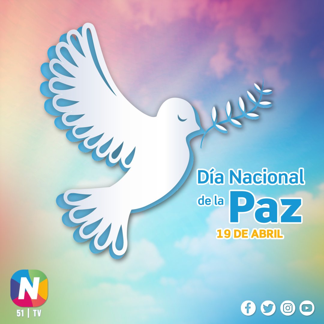 🗓 19 de abril | Hoy conmemoramos el respeto, dignidad y fraternidad para  la prosperidad nicaragüense. En la paz están los sueños, anhelos y la esperanza de un pueblo. 🕊

#NicaraoTV #Canal51 #DiaNacionaldelaPaz #LaPazNuestraVictoria #Nicaragua