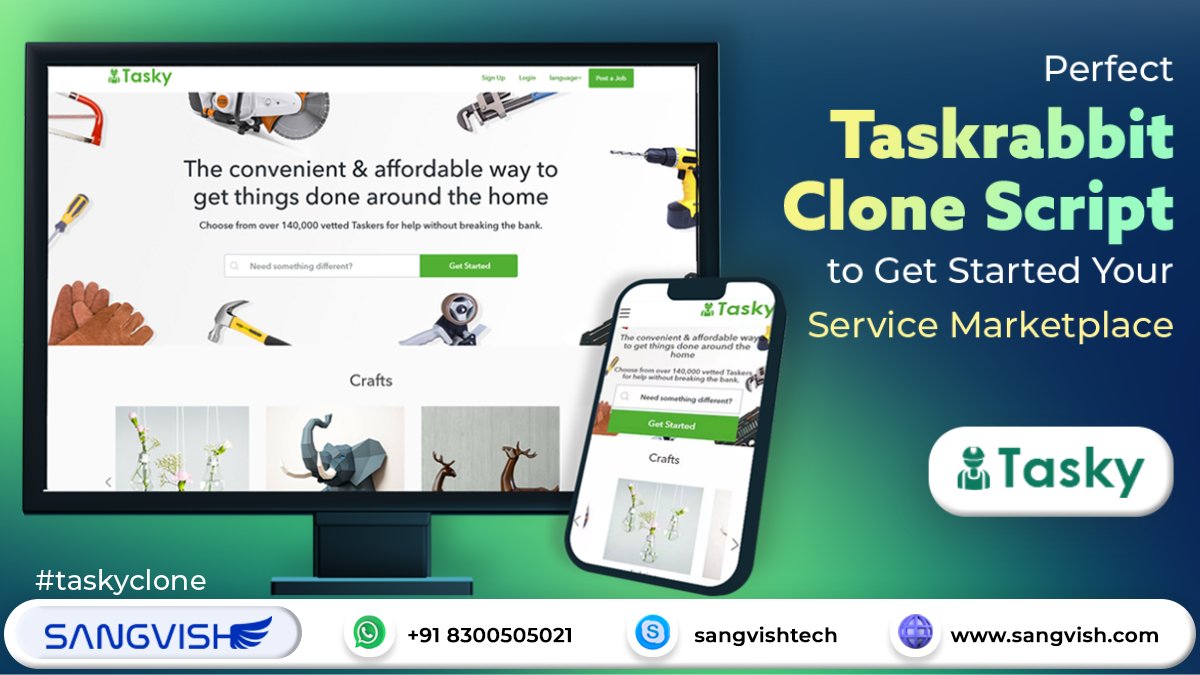 SangVishTech's tweet image. Perfect Taskrabbit Clone Script to Get Started Your Service Marketplace
More Details: sangvish.com/taskrabbit-clo…
#taskrabbitclone #OnDemand #Services #marketplace #business #sangvish #P2P #tasky