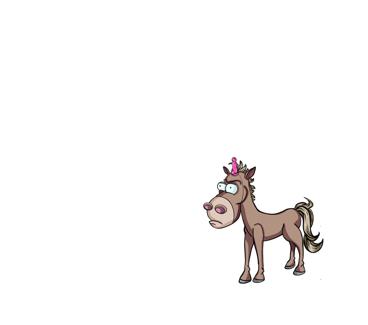 Naughticorns's tweet photo. GM WEB PEOPLE !  Here’s a horse with a dildo on its head ! https://t.co/8egN1yWYLU