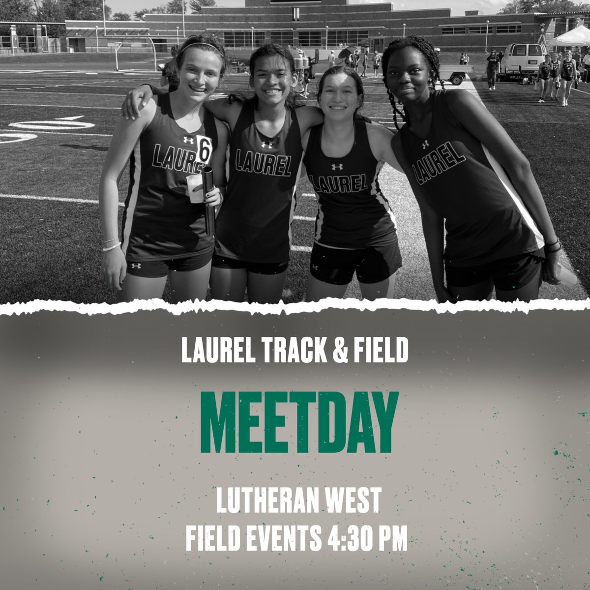 Laurel Track &amp; Field will compete today at Lutheran West High School! Good Luck Gators. Run fast, throw far!