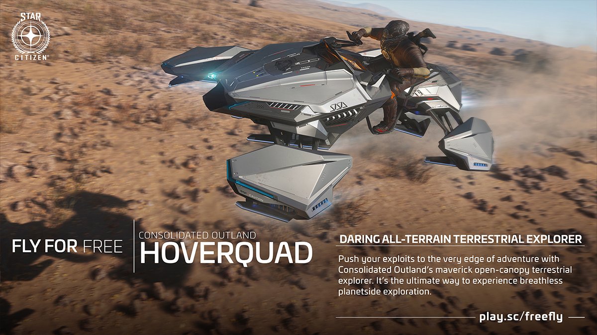 RobertsSpaceInd's tweet photo. Perfectly suited for solo explorers looking to continue their exploits over terrain.

The HoverQuad by Consolidated Outland is available for all to try during this Free Fly event. https://t.co/wHtP4piOye