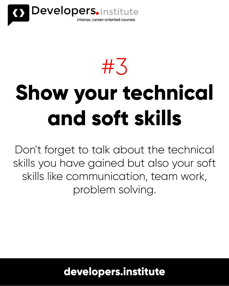 Here are some tips to help you prepare your job interview🤓.

We love helping our students prepare for their professional life and get the best jobs in the tech industry🏆 .

Schedule a call :loom.ly/nZpVAS0

 #developersinstitutetlv