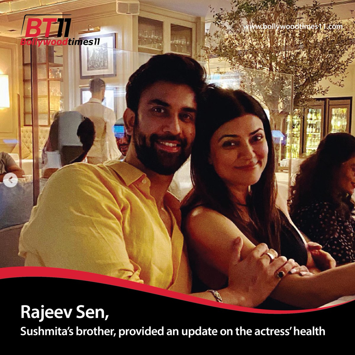 Rajeev Sen, Sushmita’s brother, provided an update on the actress’ health🥲

Read the full article- bit.ly/3V3pqOB

#rajeevsen #sushmitasen #actress #star #model #update #health #angioplasty #sickness #brother #news #update #bollywoodtimes11