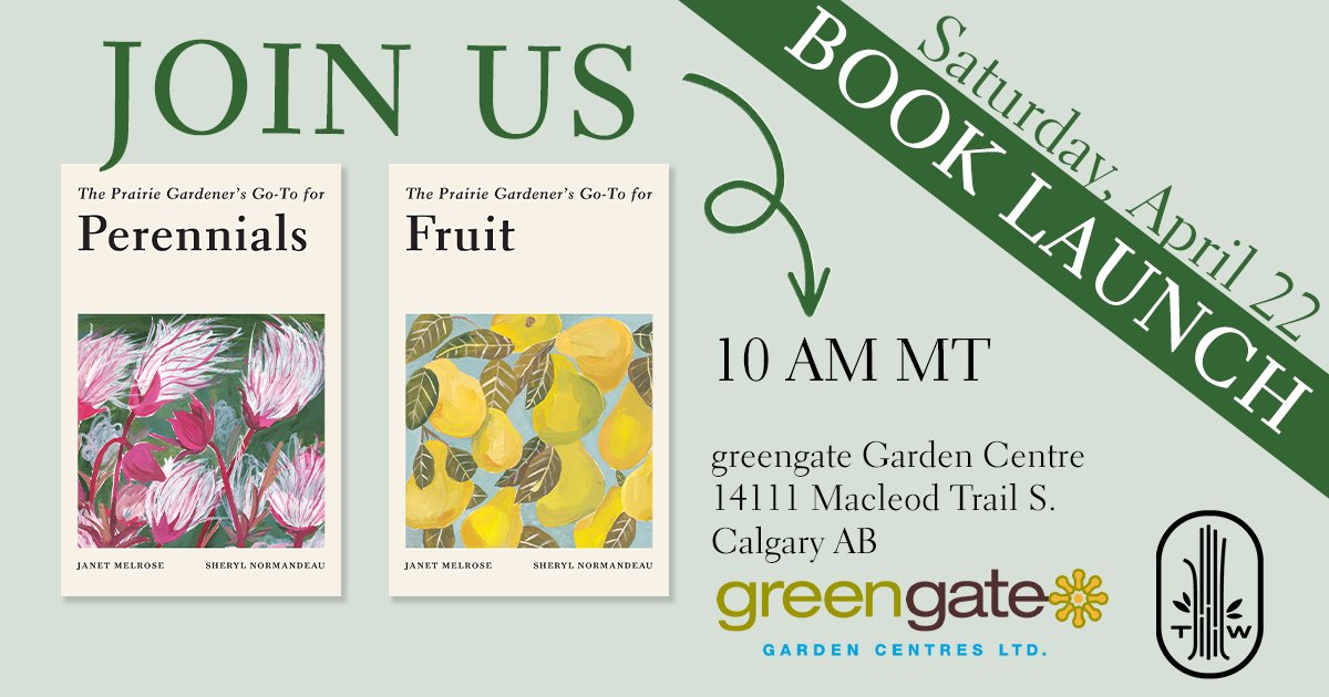Prairie Gardeners Rejoice! The latest books in the Prairie Gardener Series are out! Meet LOCAL authors Janet Melrose &amp; Sheryl Normandeau to have your copy signed. Have tough garden questions answered in the Q+A! greengate.ca/events.html
#yycevents @flowery_prose <a href="/CalCottageGrdnr/">Janet Melrose, Calgary's Cottage Gardener</a>