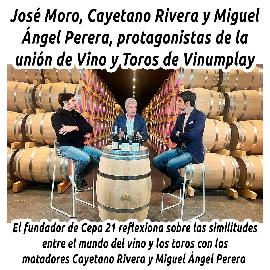 JOSÉ MORO, CAYETANO RIVERA Y MIGUEL ÁNGEL PERERA, PROTAGONISTAS DE LA UNIÓN DE VINO Y TOROS DE VINUMPLAY

hosteleriaenvalencia.com/noticias.asp?i…
@Cepa21Bodegas #BodegasCepa21 #HosteleriaEnValencia #BodegaVallisoletana #RiberaDelDuero #Cepa21 #Bodegas #JoseMoro #CayetanoRibera #MiguelAngelPerera