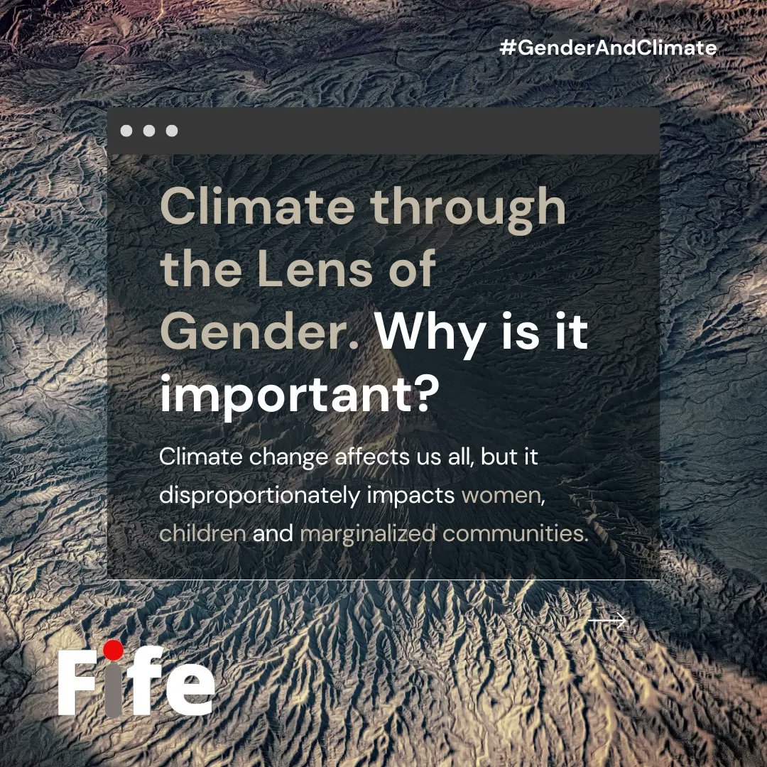 FIFE_Org's tweet photo. We're excited to launch our new campaign: Climate through the lens of gender.  Climate change and gender inequality intersect in profound and urgent ways, with women and marginalized communities facing disproportionate impacts. 
#GenderAndClimate #ClimateAction #G20India #Gender https://t.co/qjdRZECnRL