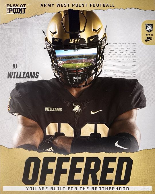 After a great talk with <a href="/CoachBPowers/">Blake Powers</a> I’m blessed to Receive a offer from <a href="/ArmyWP_Football/">Army Football</a> <a href="/CoachTJ_Parker/">T.J. Parker</a> <a href="/AllenTrieu/">Allen Trieu</a> @SWiltfong247 @Rivals_Clint <a href="/CraigHaubert/">Craig Haubert</a> <a href="/PrepRedzoneOH/">Prep Redzone Ohio</a> <a href="/rawtalentsport1/">rawtalentsports</a>