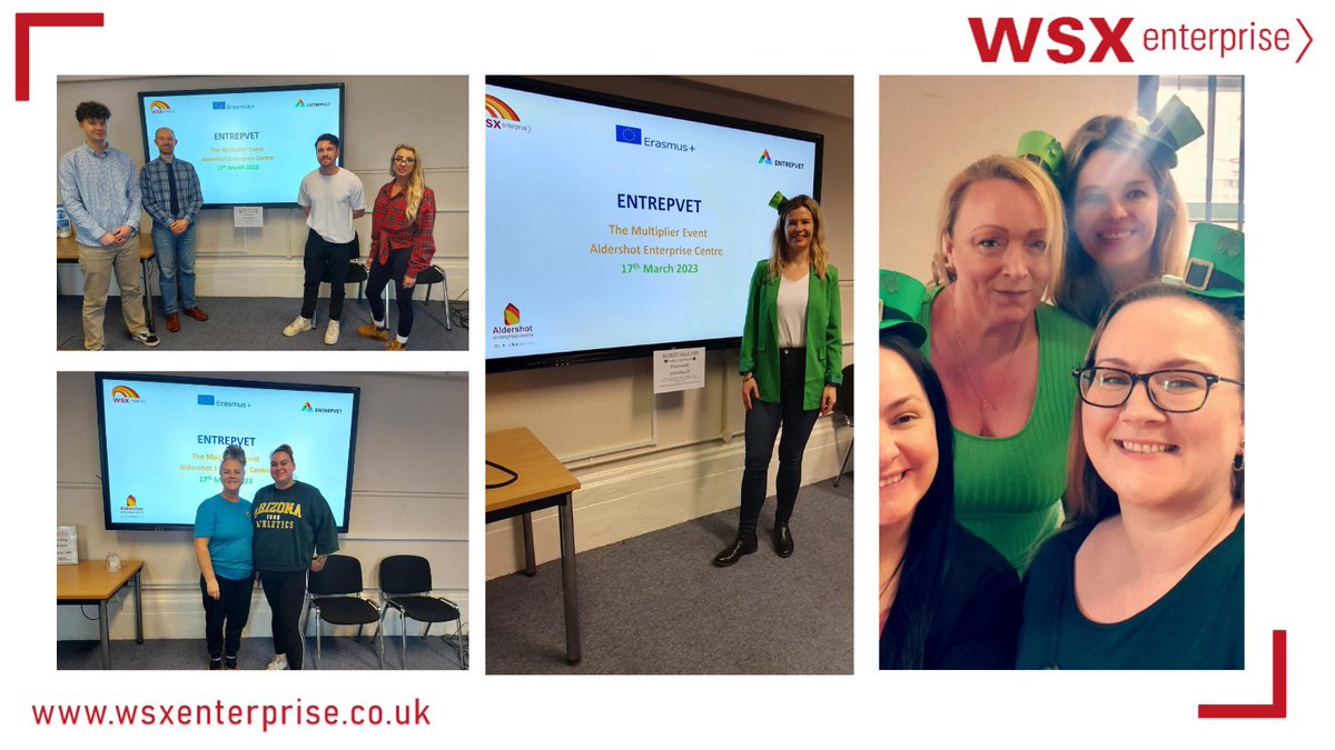 WSXEnterprise's tweet photo. .@AldEntCntre was recently host to a Multiplier Event for the #Entrepvet project . Over 30 stakeholders attended the meeting during which they learnt about the programme and its successes.
Read more 👉https://t.co/TxGTLypRdJ https://t.co/znKD4mSzgu