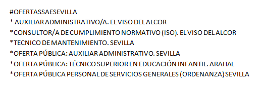 orientadh's tweet photo. Ofertas publicadas en el Servicio Andaluz de Empleo en la provincia de Sevilla. 19/04/2023  https://t.co/oMrS1HIIBb https://t.co/l0TCHByzWv