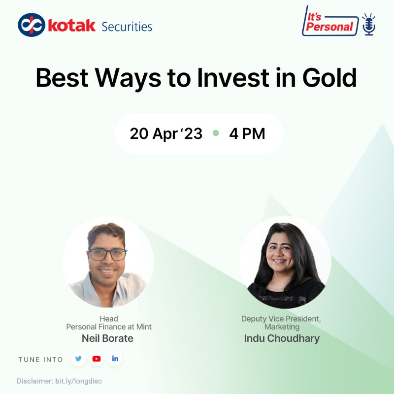 kotakneo's tweet photo. Stay tuned for our upcoming webinar on the ‘Best Ways To Invest In Gold’ with Neil Borate, Head of Personal Finance at #Mint, and Indu Choudhary, DVP, Marketing at #KotakSecurities on 20th April, 4 PM.

Disc: https://t.co/Ytu9yqnZ9v

#Investments #Gold #AkshayaTritiya