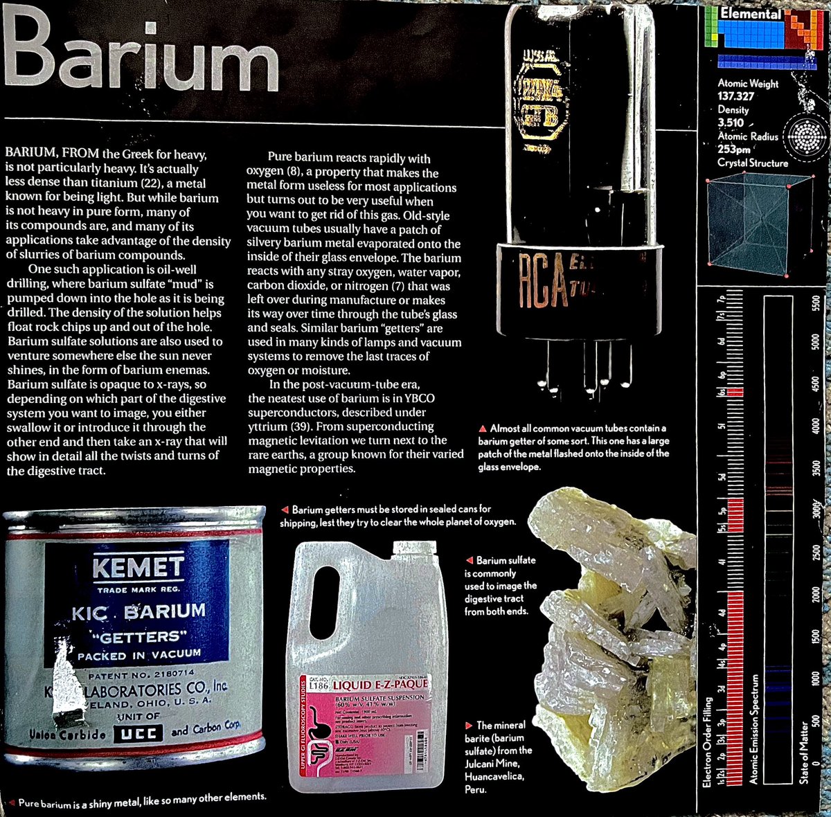 Barium 56 – the getter
#Barium #Barium56 #Chemistry #Sciences #Chemistry #Chemicals #Chemist #Minerals #Metals #Metallurgy #Barite #Chemistry #science