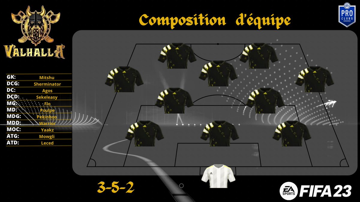 Voici notre 11 de ce soir pour le tournoi @AVPAFR  
11 guerriers prêt à en découdre sur le terrain 
Vamos VALHALLA 
@Agosgamingytb <a href="/leced8313/">Leced</a> <a href="/YaakzGaming/">Création discord et graphiste</a> <a href="/SwissVPG/">VPG Switzerland 🇨🇭</a> <a href="/VPGFrance_/">VPG France</a> <a href="/OfficialVPG/">Virtual Pro Gaming</a> <a href="/belgique_vpg/">VPG BELGIQUE 🇧🇪</a> <a href="/MrClubPro/">Mr Club Pro</a>