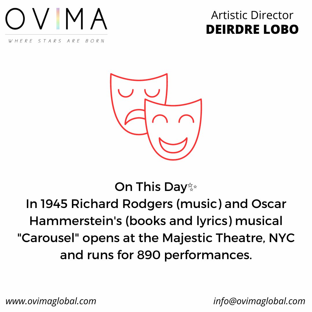 OvimaGlobal's tweet photo. On Thi Day✨

#carousel #richardrodgers #richardrodgerstheatre #oscarhammerstein #majestictheatre #musicaltheatre #musicaltheatrelife #fyp #onthisday https://t.co/GTwe6qiti5