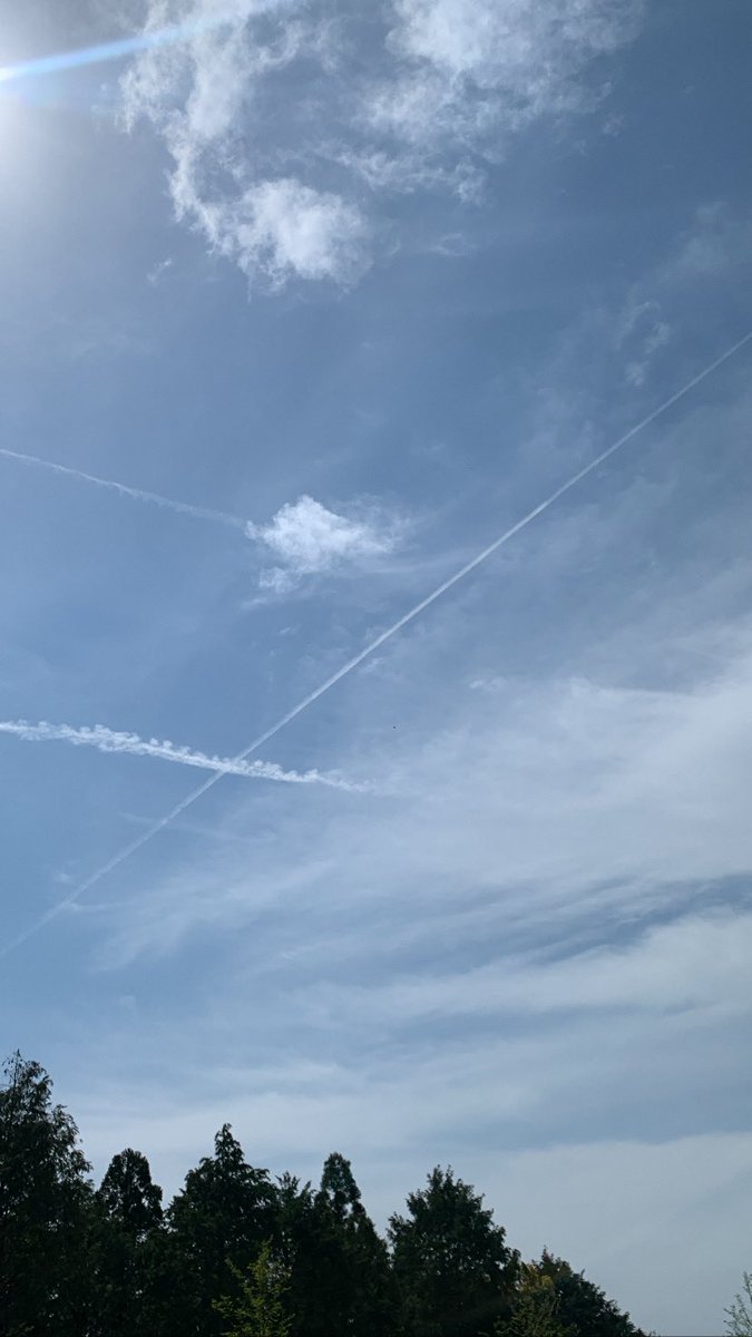 子どもの頃はひこうき雲みてテンション上がってたけどなあ、、、😶