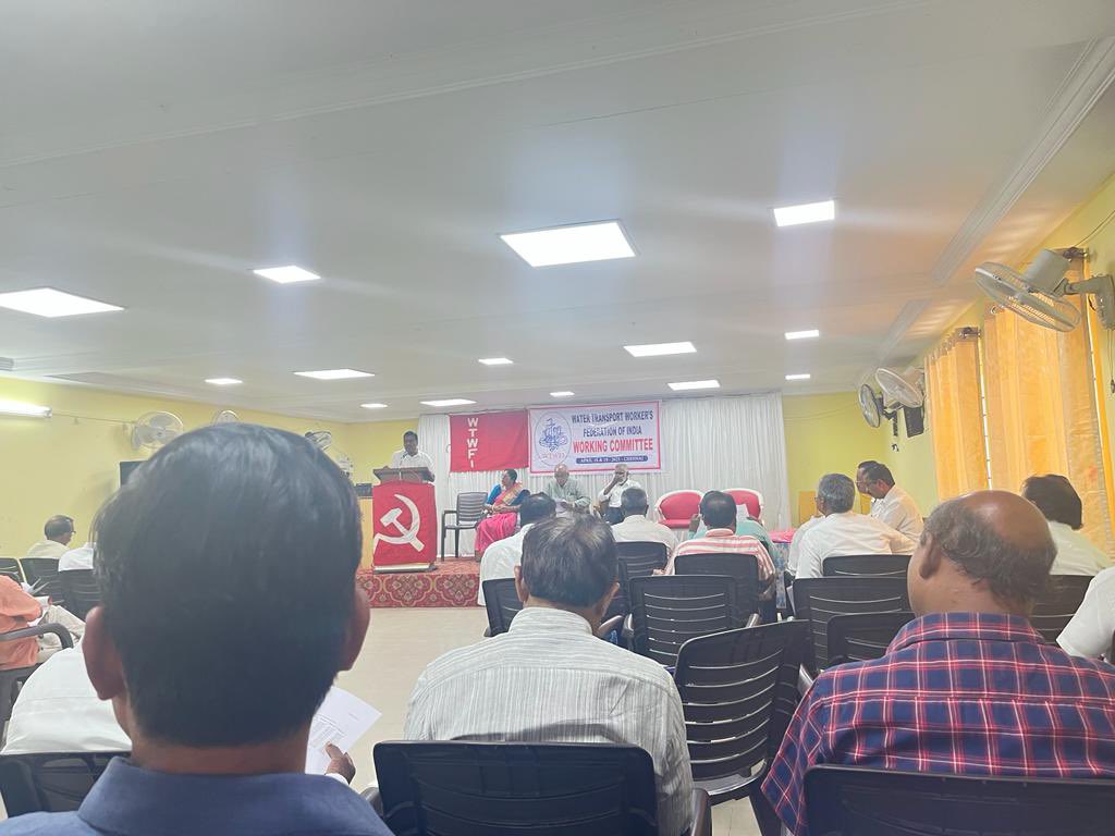 mptkeu's tweet photo. Chennai 18&amp;19 April 2023
Water Transport Workers Federation of India WTWFI  two days meets from 9 major ports union with CITU - Centre of Indian Trade Unions
#savemajorports
#saveBWNC
 #nps
#NMP
#PPP model
#DockersRUnited #Fightback https://t.co/lOVFc4QRUG